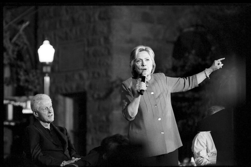 Bill Clinton Hillary Clinton President Thumbs Up Johnny Martyr Harrisburg PA  Black and White Film  black and white film photography 